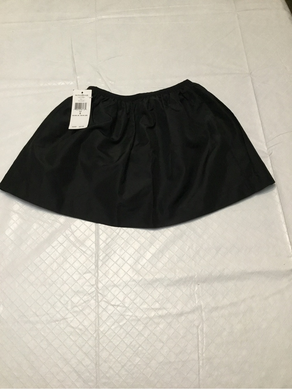 Ralph Lauren Black Circle Skater Skirt Gathered Waist Flared Size 5 New